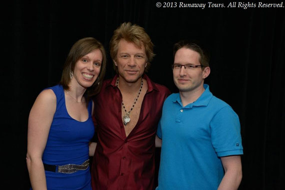 Marie-Hélène Cyr, Jon Bon Jovi et Martin à Las Vegas, Nevada, États-Unis (20 avril 2013)